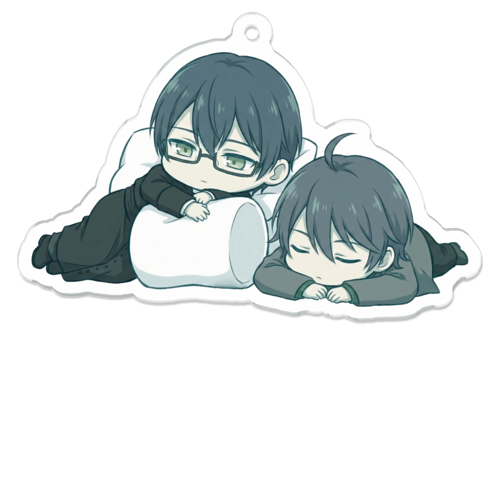 極夜&白夜寝そべりアクリルキーホルダー