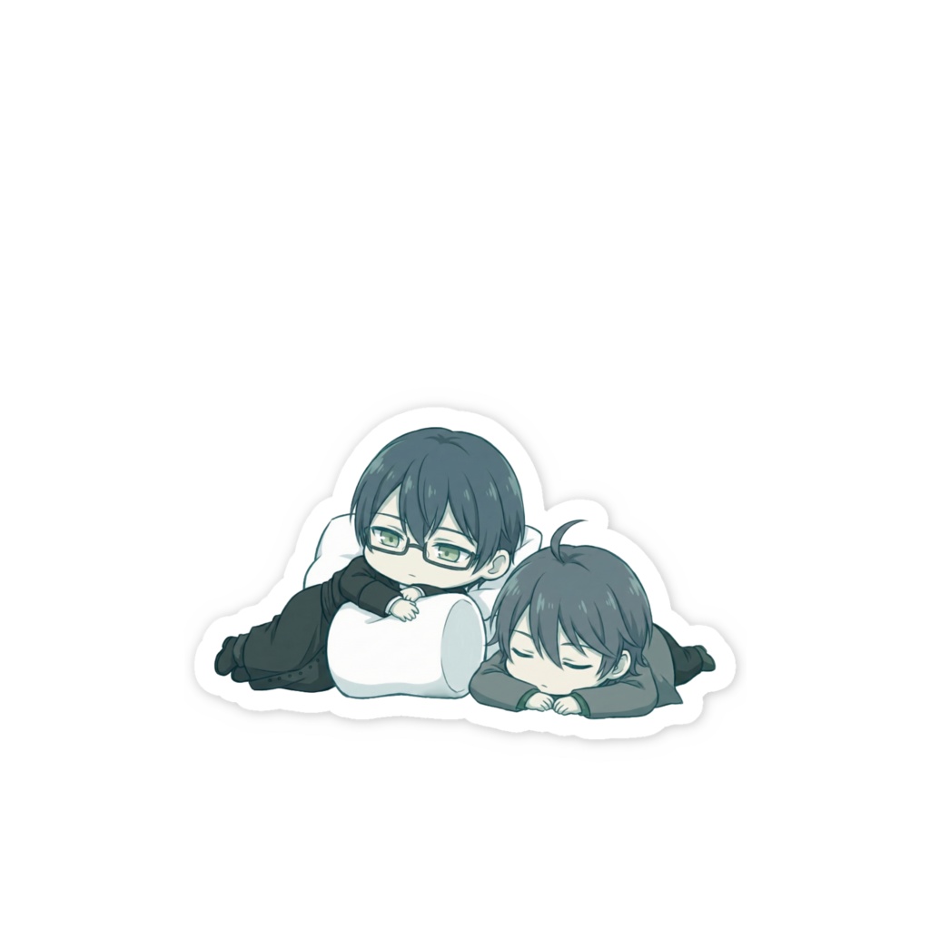 極夜&白夜スマホステッカー(寝そべり)