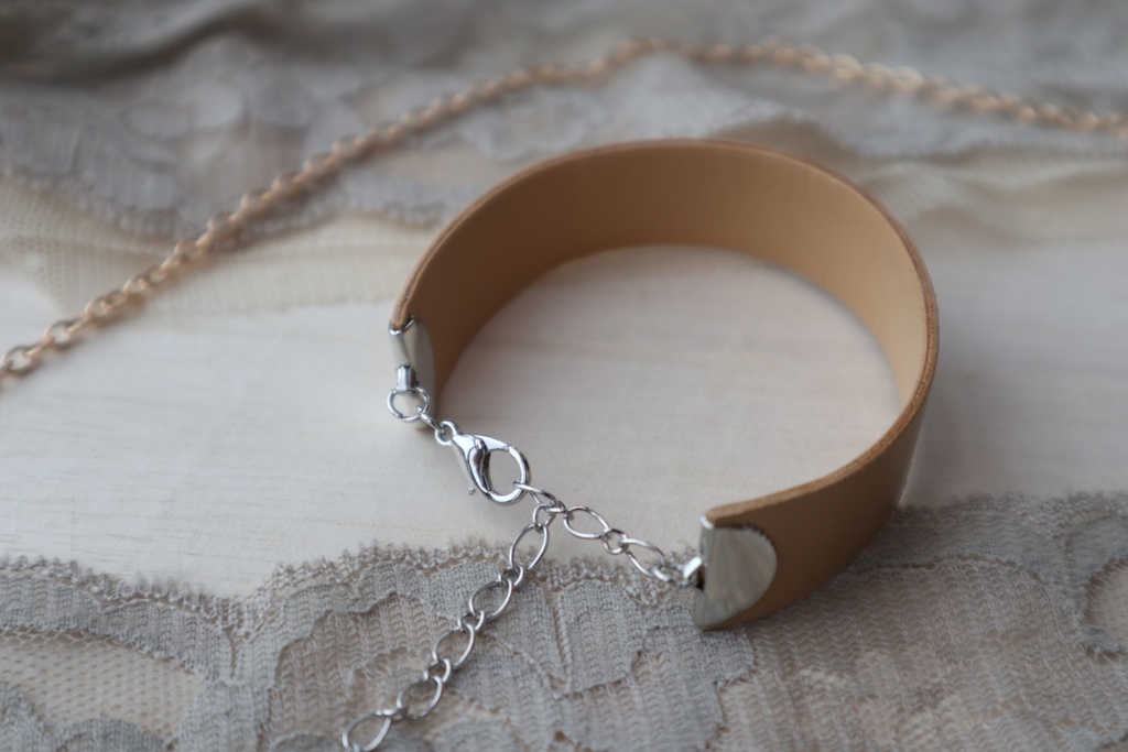 革×布ブレスレット ベージュ "街道"