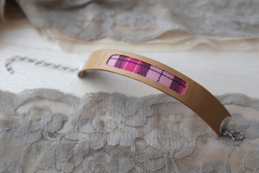 革×布ブレスレット ベージュ "街道"