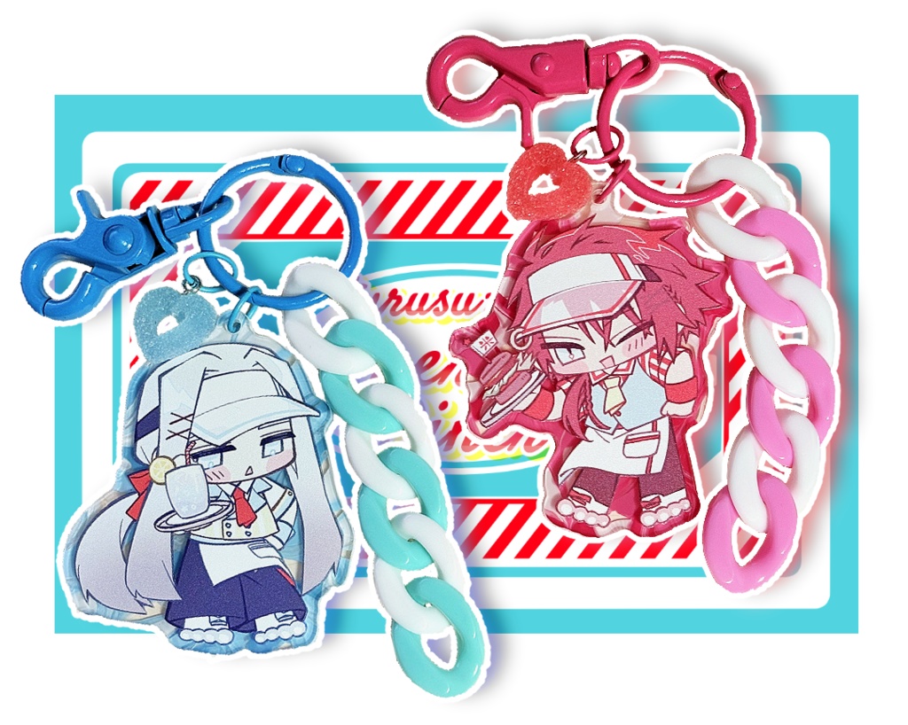 鶴雀アメリカンダイナーアクリルキーホルダー