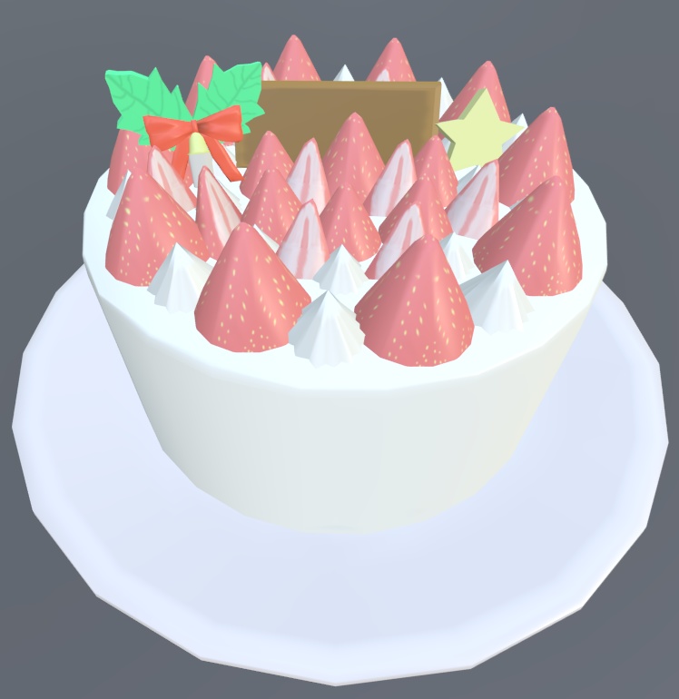 【VRChat】イチゴのホールケーキ 【３Dモデル】