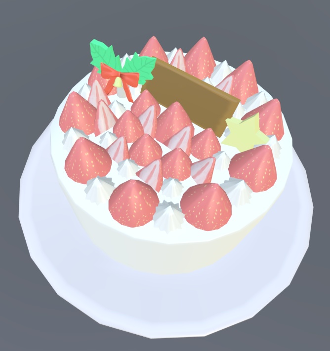 【VRChat】イチゴのホールケーキ 【3Dモデル】