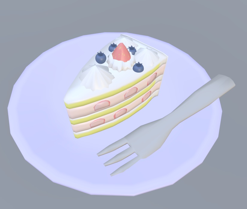 【VRChat】ショートケーキ【3Dモデル】