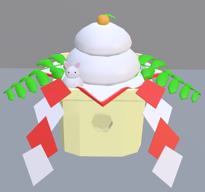 【VRChat】鏡餅とウサギ【3Dモデル】