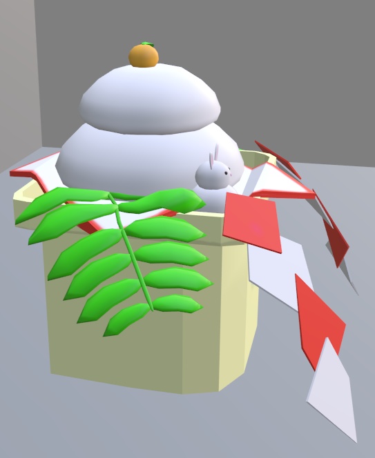 【VRChat】鏡餅とウサギ【3Dモデル】