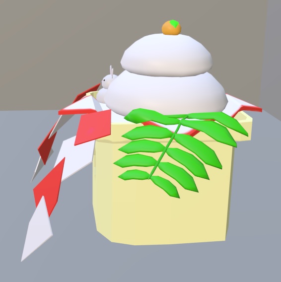 【VRChat】鏡餅とウサギ【3Dモデル】