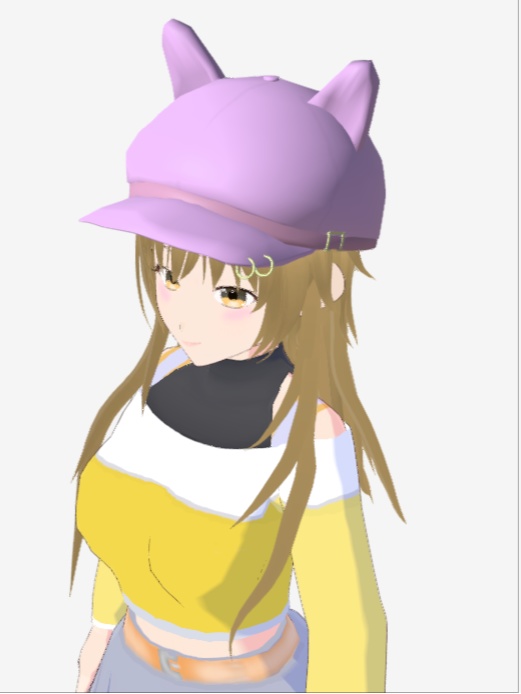 【VRChat】キャスケット帽子(耳付き)【3Dモデル】Vo._38_