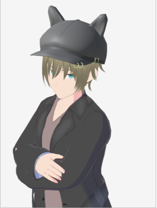 【VRChat】キャスケット帽子(耳付き)【3Dモデル】Vo._38_