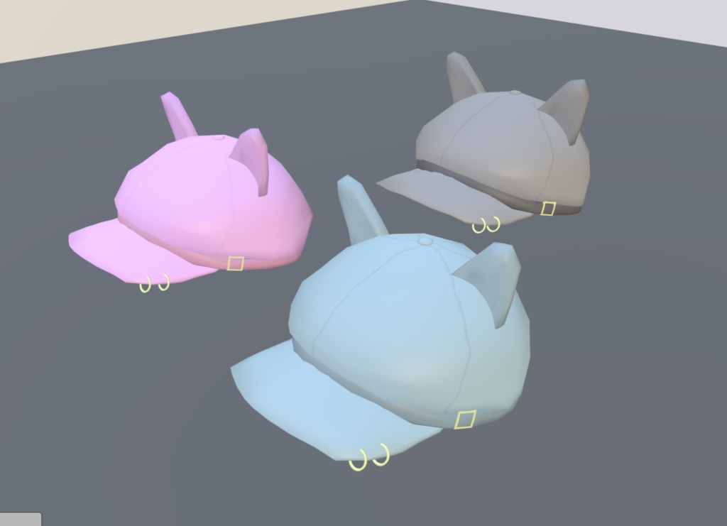 【VRChat】キャスケット帽子(耳付き)【3Dモデル】Vo._38_