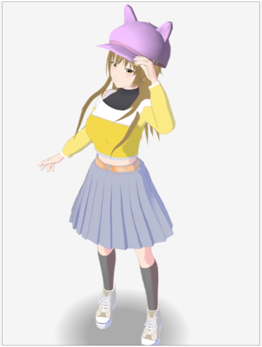 【VRChat】キャスケット帽子(耳付き)【3Dモデル】Vo._38_