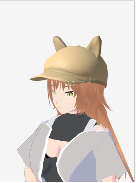 【VRChat】キャスケット帽子(耳付き)【3Dモデル】