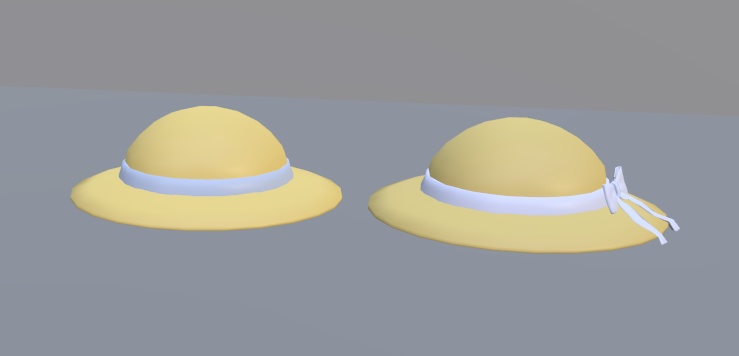 【VRChat】麦わら帽子2点セット【3Dモデル】