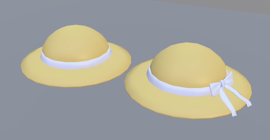 【VRChat】麦わら帽子2点セット【3Dモデル】