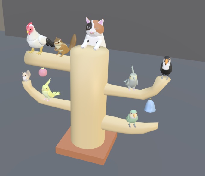 【VRChat】止まり木【3Dモデル】