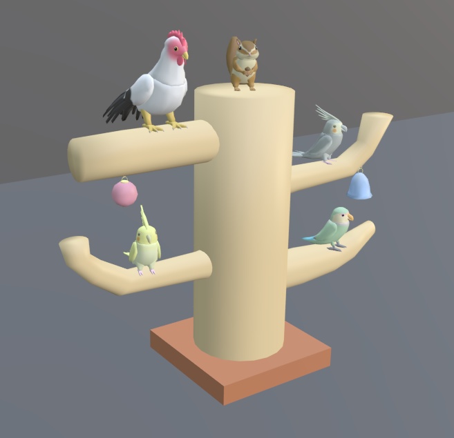 【VRChat】止まり木【3Dモデル】