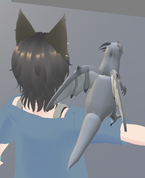 【VRChat】ドラゴン(グレー)【3Dモデル】