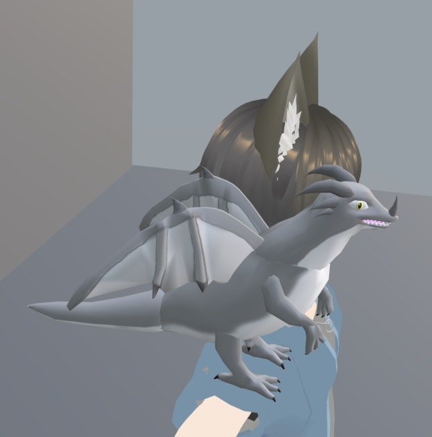 【VRChat】ドラゴン(グレー)【3Dモデル】