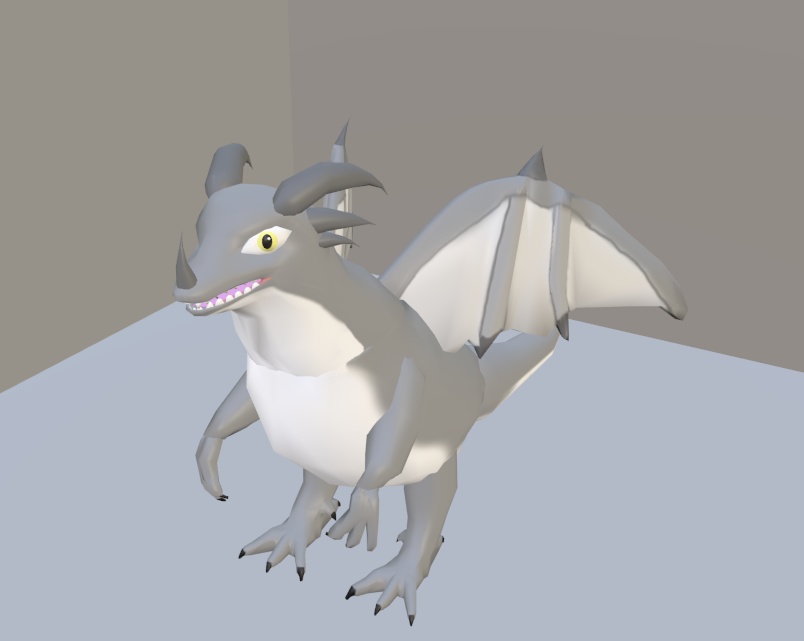 【VRChat】ドラゴン(グレー)【3Dモデル】