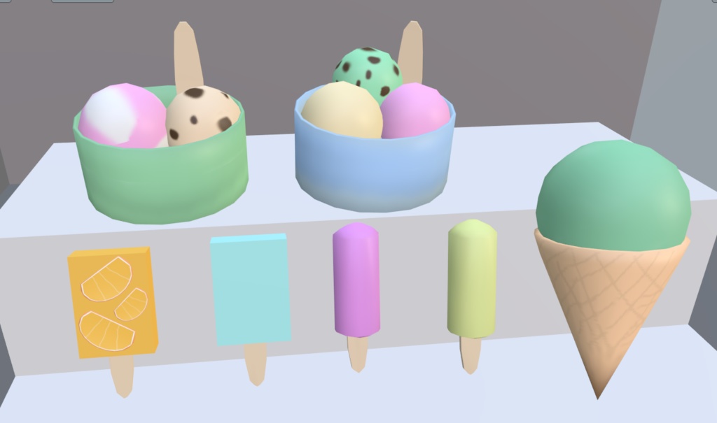 【VRChat】アイスのセット【3Dモデル】