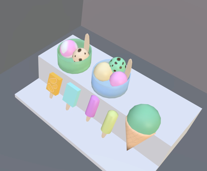 【VRChat】アイスのセット【3Dモデル】