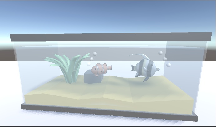 【VRChat】熱帯魚と水槽(クマノミ＆ツノダシ)【3Dモデル】.