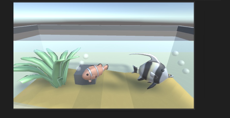 【VRChat】熱帯魚と水槽(クマノミ&ツノダシ)【3Dモデル】.