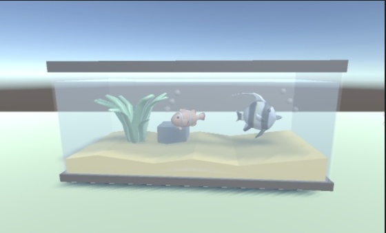 【VRChat】熱帯魚と水槽(クマノミ&ツノダシ)【3Dモデル】.