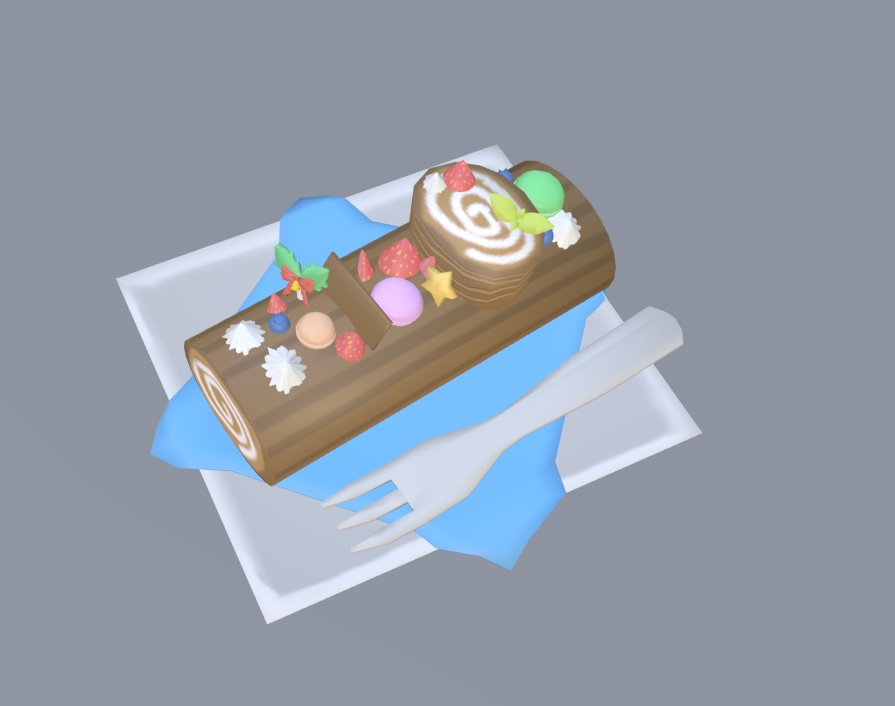 【VRChat】ブッシュドノエル【3Dモデル】