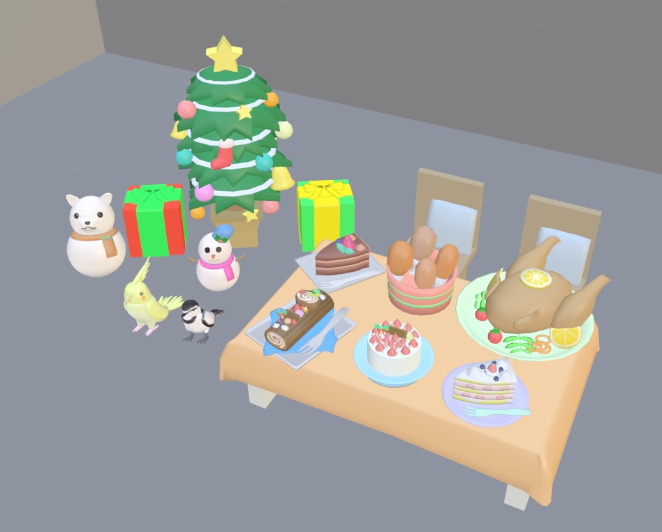 【VRChat】ローストチキン と BOXチキン のセット【3Dモデル】