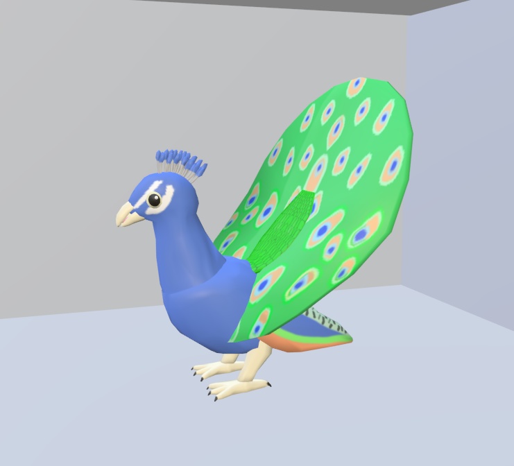 【VRChat】クジャク(羽を広げている状態)【3Dモデル】