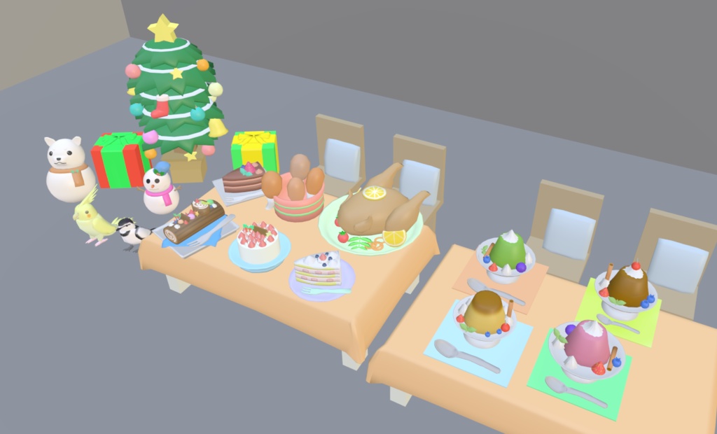 【VRChat】プリン&プリンアラモード【3Dモデル】