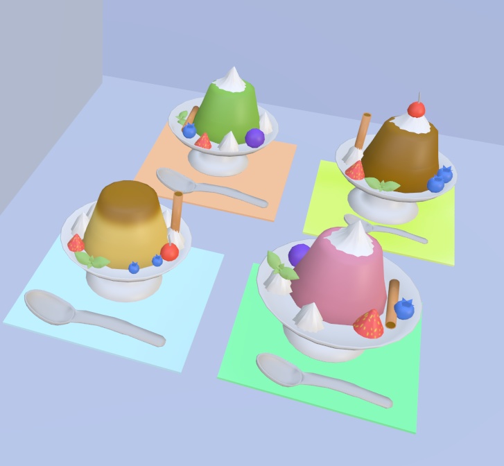 【VRChat】プリン&プリンアラモード【3Dモデル】