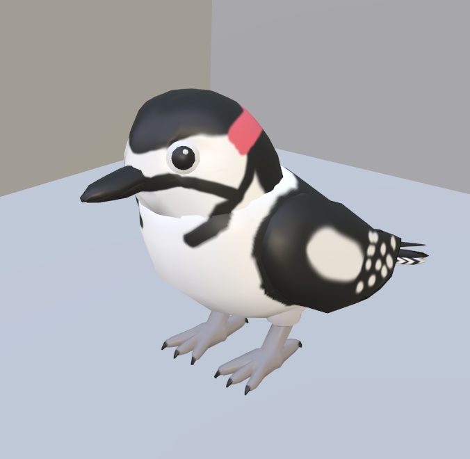 【VRChat】アカゲラ(キツツキ)【3Dモデル】_98_