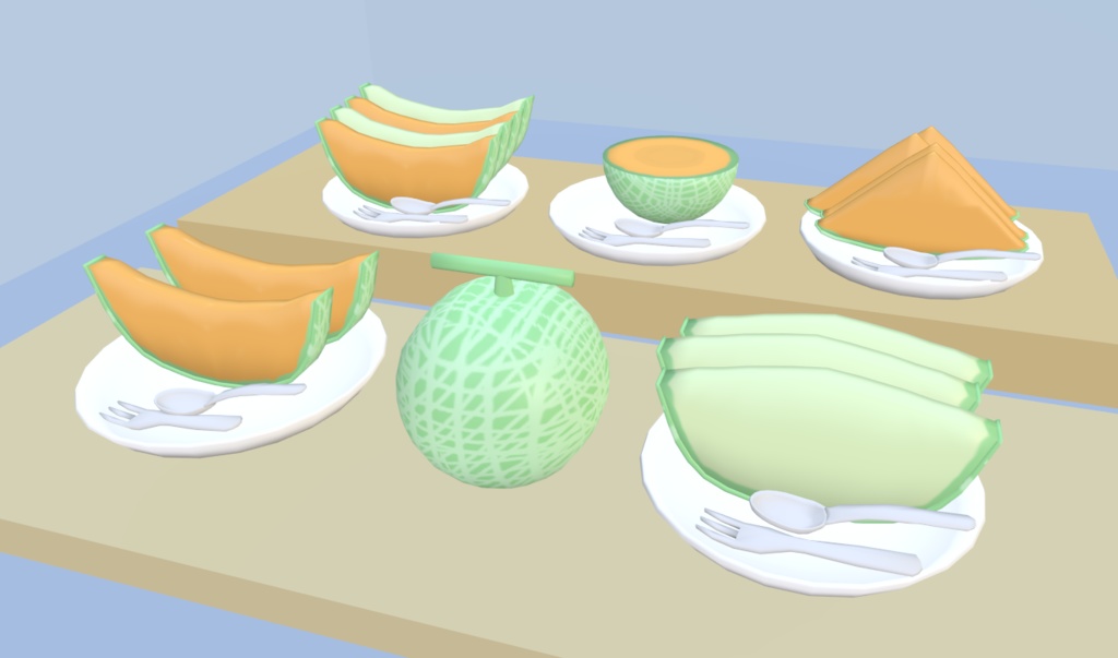 【VRChat】2種類のメロン,セット【3Dモデル】_104_