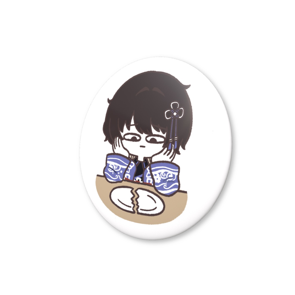 ゆるニマさん缶バッジ(お皿割れた)