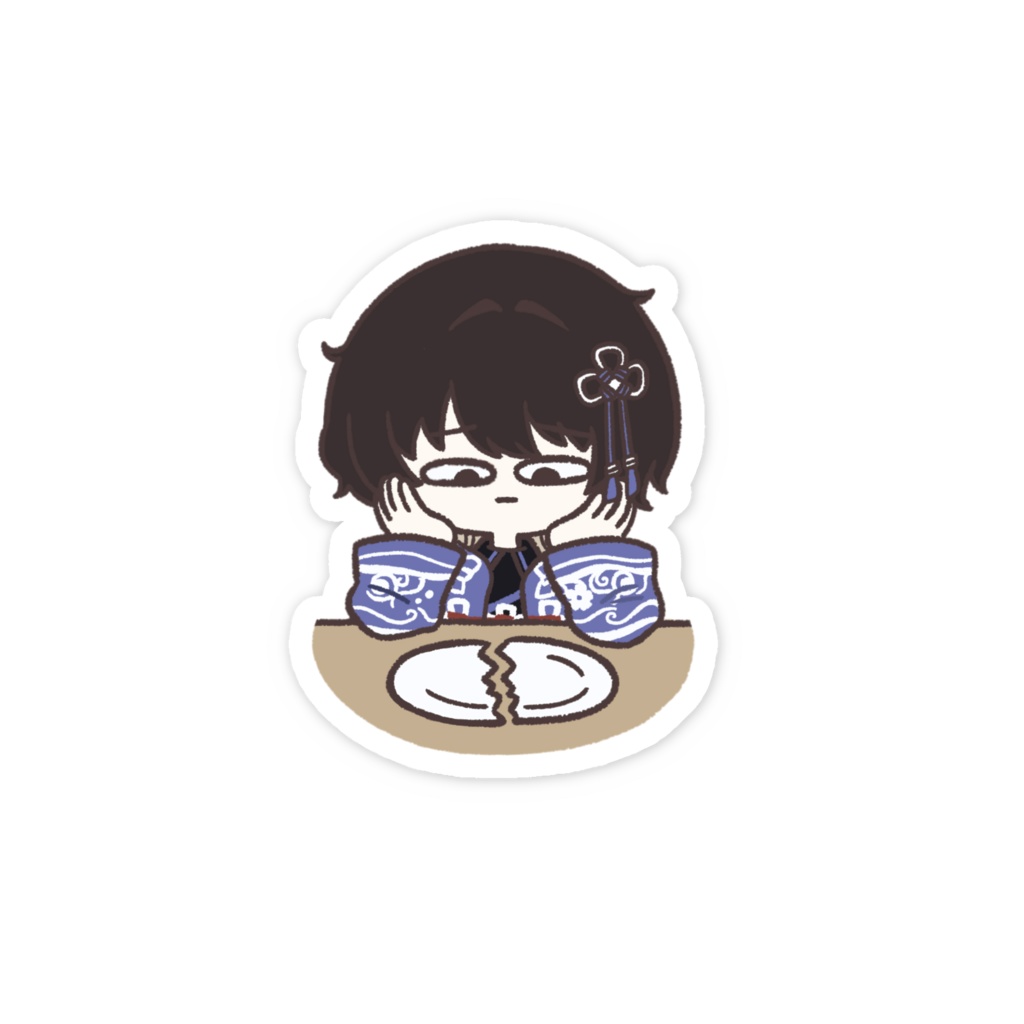 ゆるニマさんステッカー(お皿割れた)
