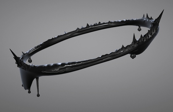 磁性流体クラウン【VRChat・MA対応】ヘイロー 自作シェーダーで動く黒い液体ギミック / Ferrofluid Crown