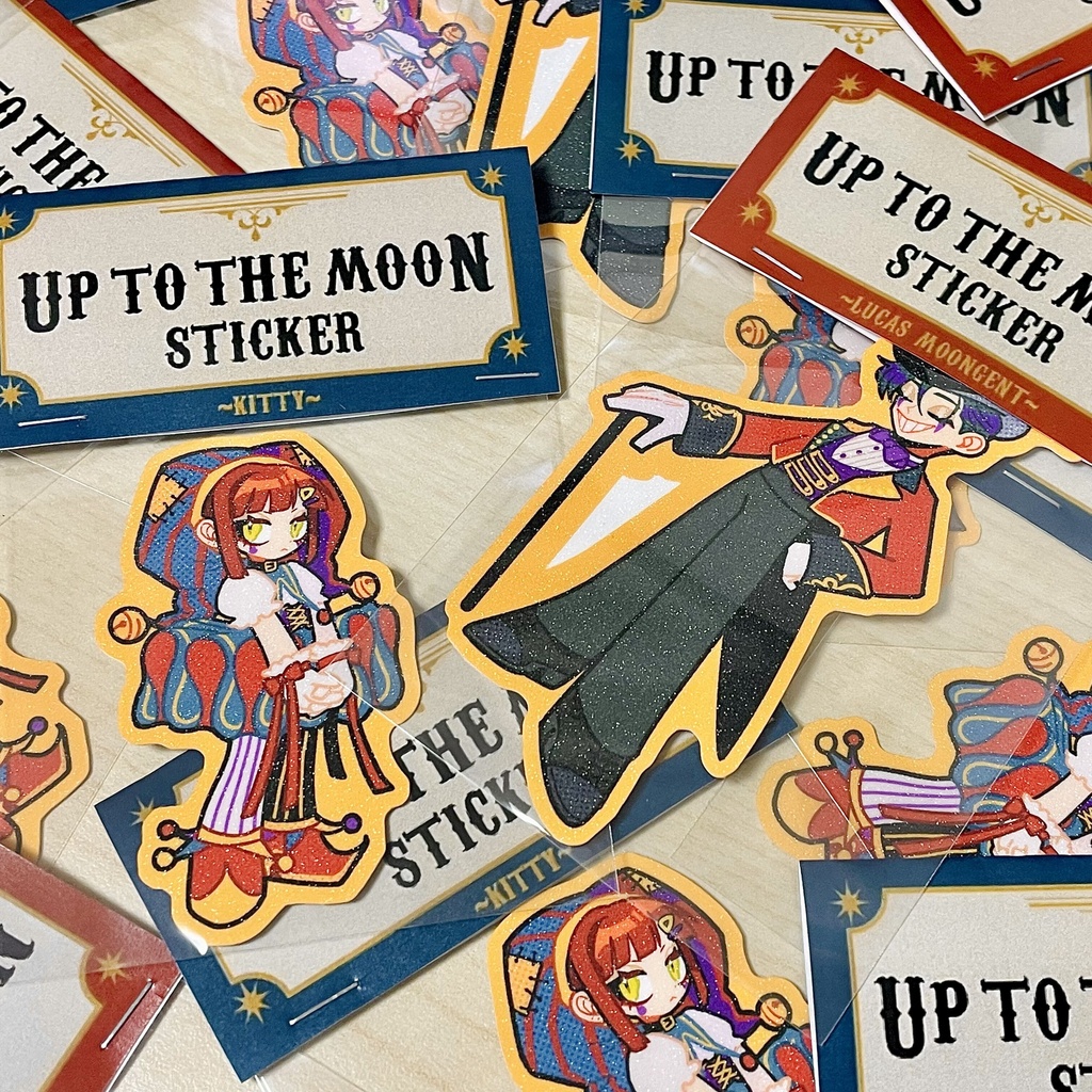 Up to the Moon ラメ入りステッカー
