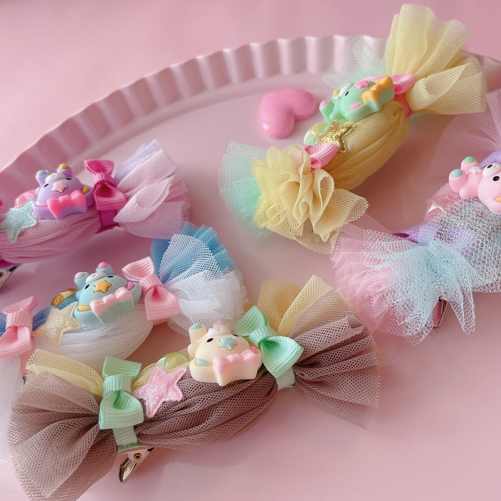 キャンディーくまちゃんのふわふわ ヘアクリップ