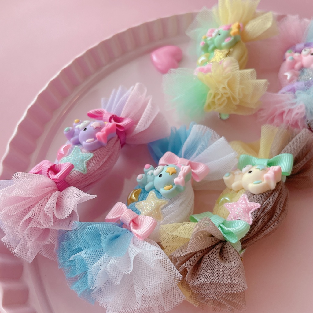 キャンディーくまちゃんのふわふわ ヘアクリップ