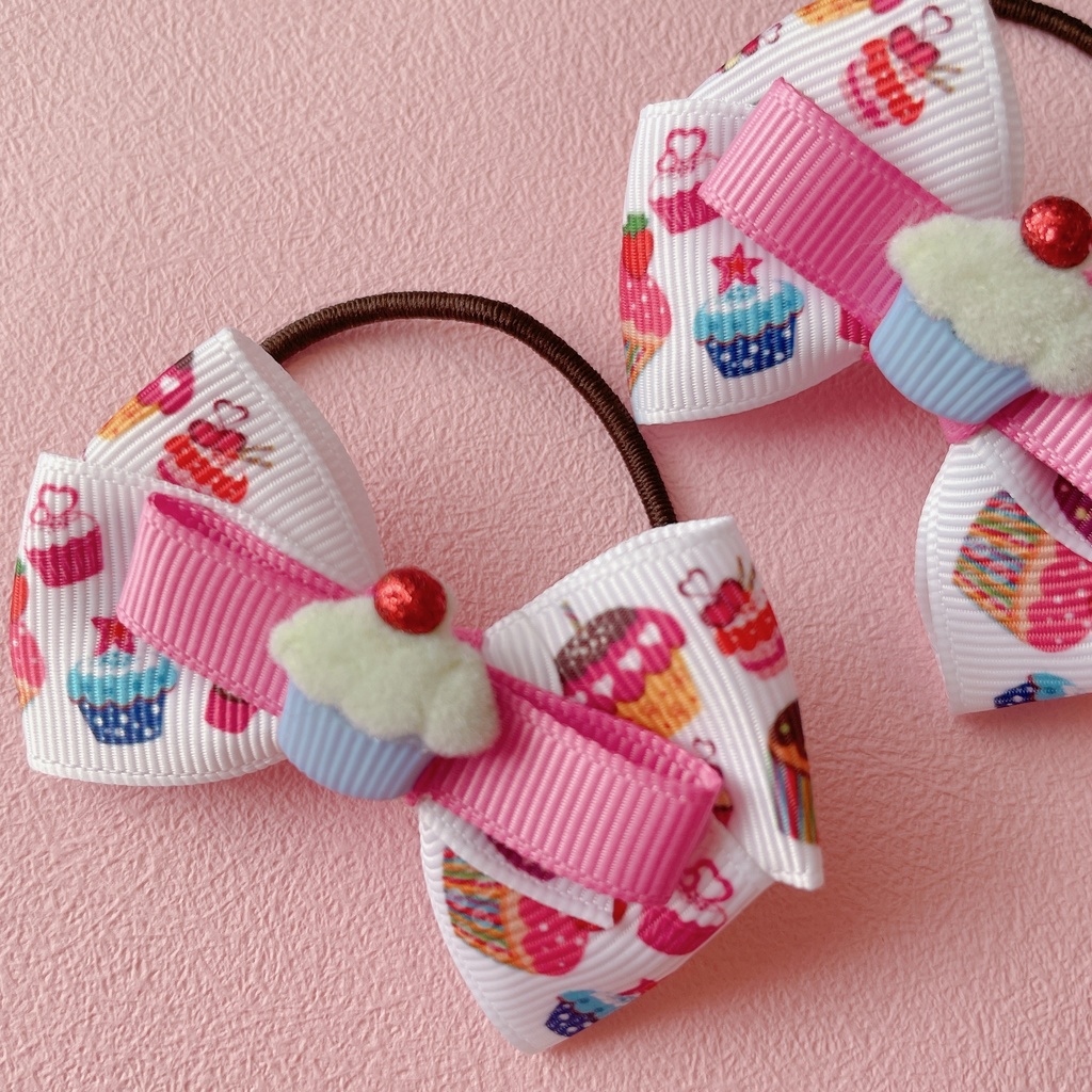 カップケーキが可愛い ヘアゴム 2個セット