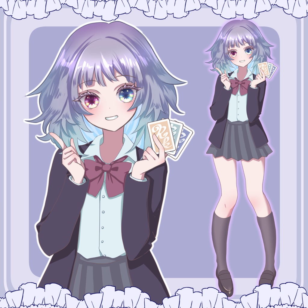 【イラスト🌟無料】制服姿の女の子【全身立ち絵】