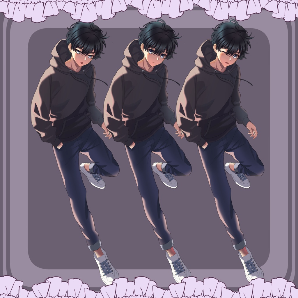 【イラスト🌟無料あり】パーカーの男の子【全身立ち絵】