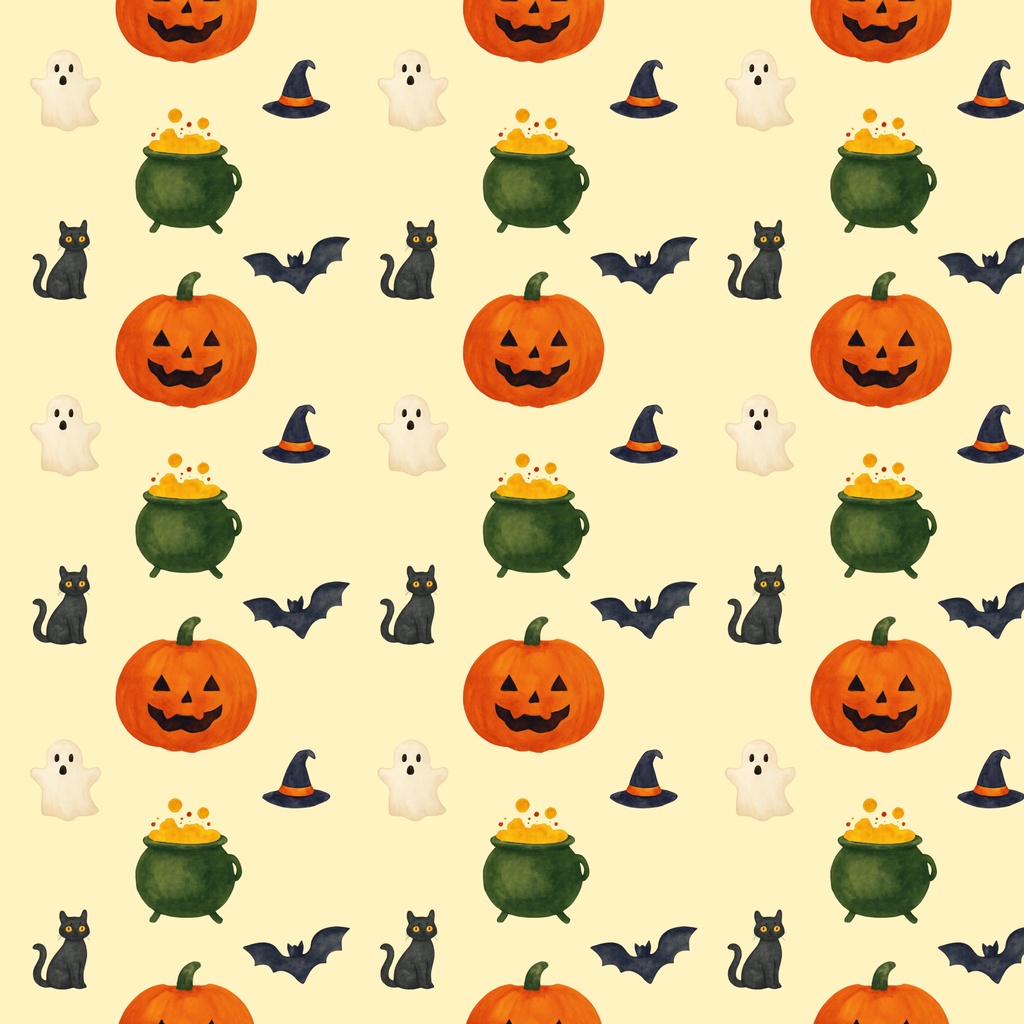 ハロウィン秋のデジタルペーパー（背景など透過素材ではありません）