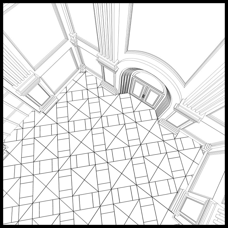 【3D】ありがちなお城の廊下 No03