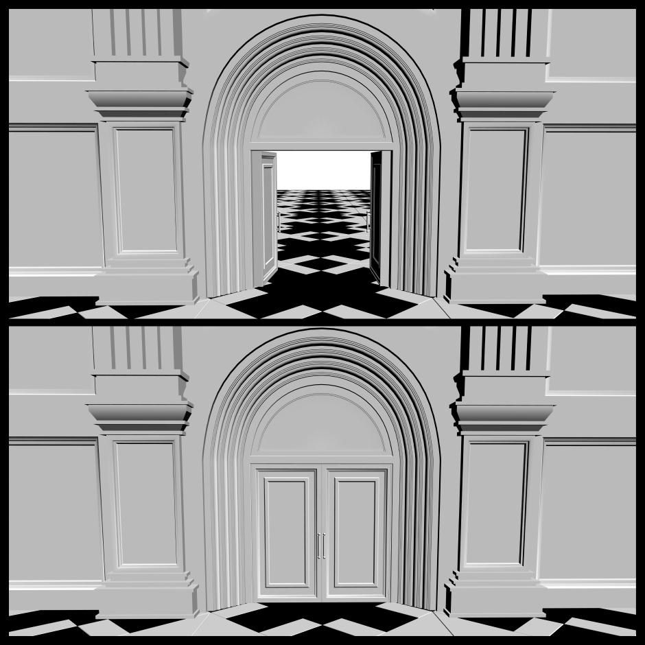 【3D】ありがちなお城の廊下 No03