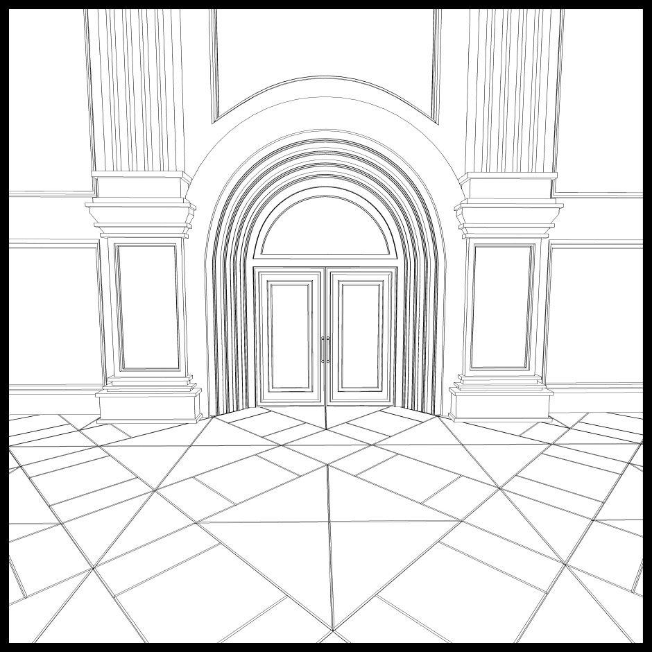 【3D】ありがちなお城の廊下 No03