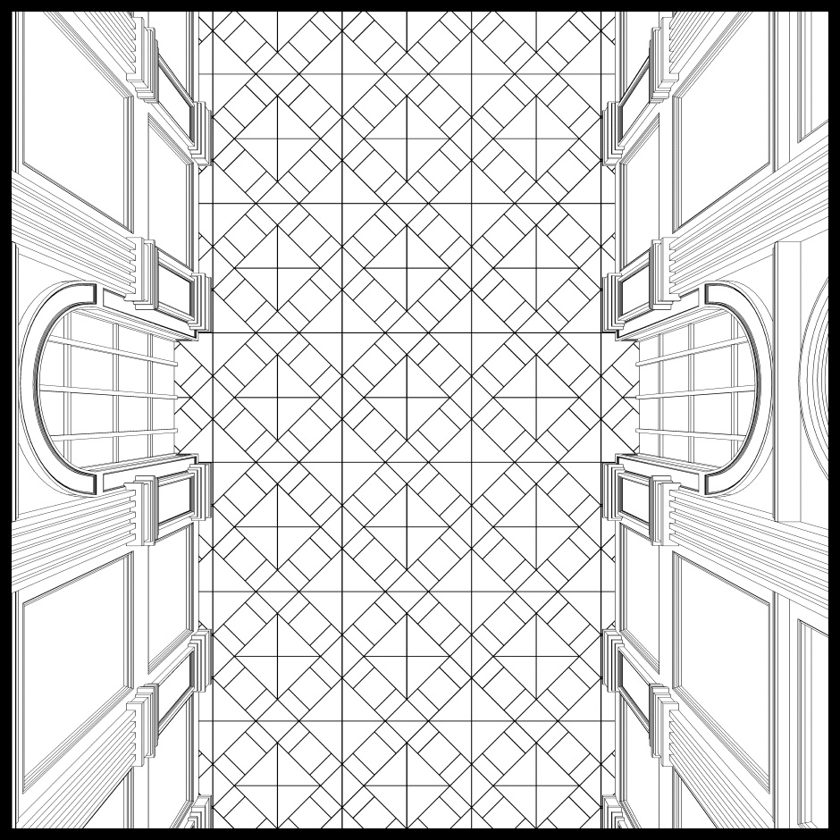 【3D】ありがちなお城の廊下 No03
