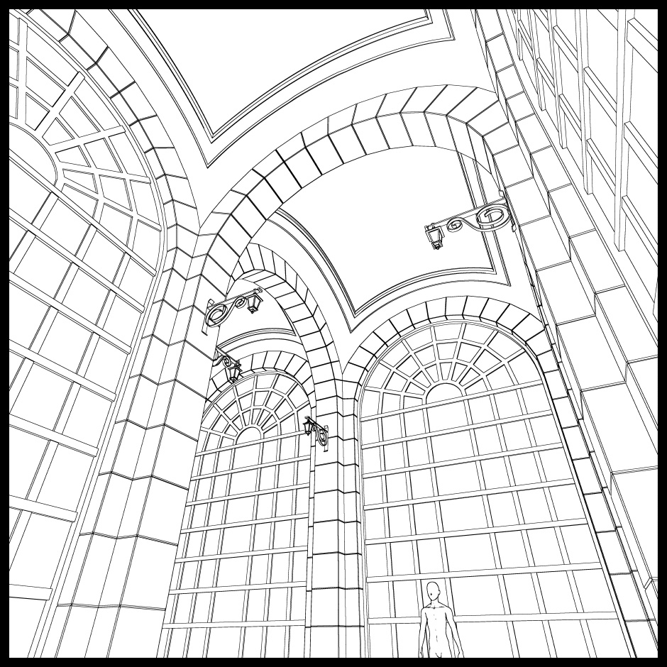 【3D】ありがちなお城の廊下 No02